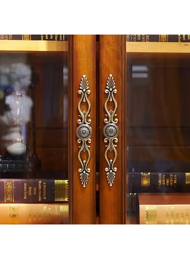 6 Packs Vintage Bronze Cabinet Pulls Large Antique Door Handles Floral Design Zinc Alloy Solid Brass Construction Includes Hardware - Image 2